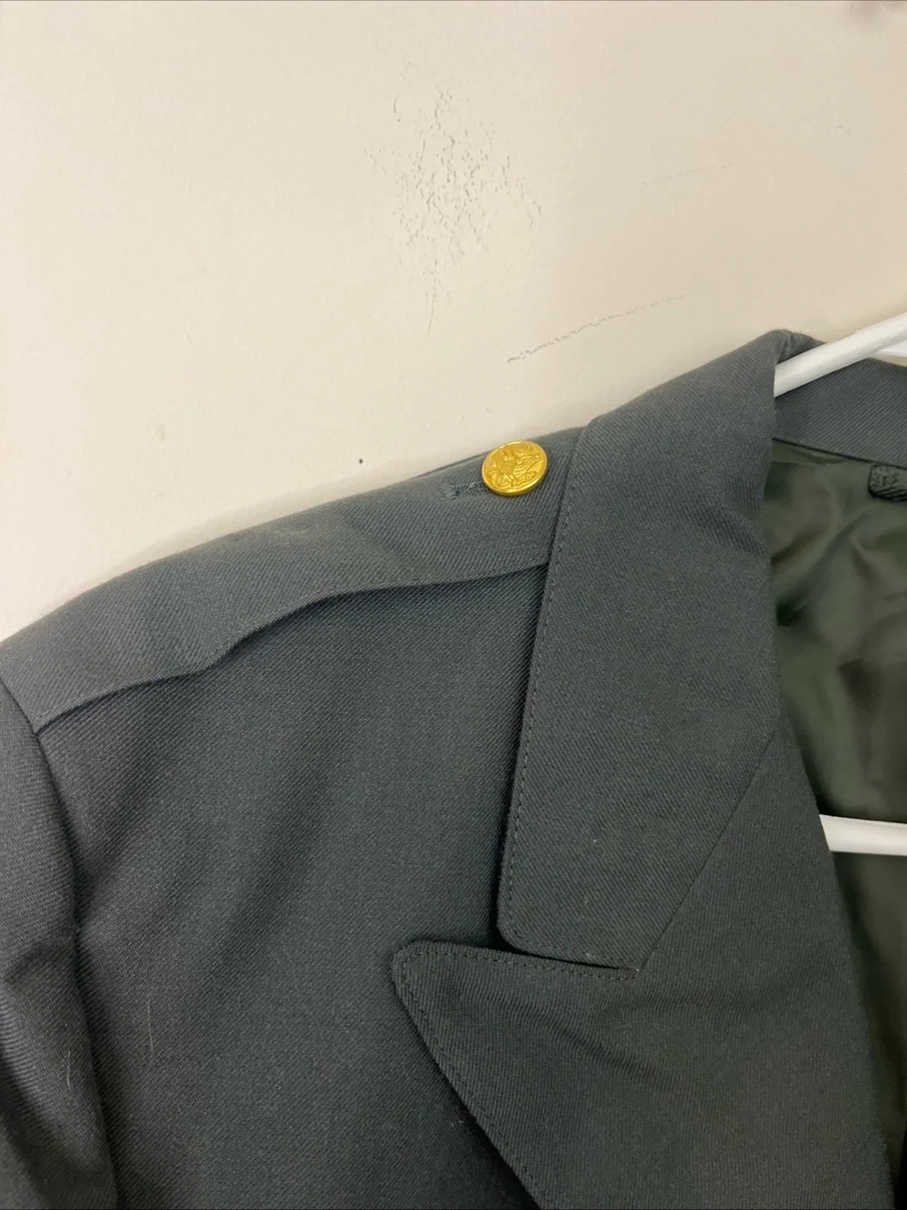 Vintage Men’s Green Army Coat Jacket Size 46R Heavy Wool Blend